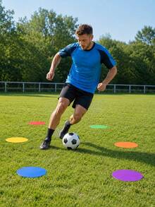 5 Buah Alat Latihan Kecepatan dan Kelincahan 10cm, Cakram Penanda Titik Bulat Berwarna-warni Anti Selip, Penanda Tambahan untuk Latihan Sepak Bola dan Olahraga Luar Ruangan. - beraneka warna - View 1