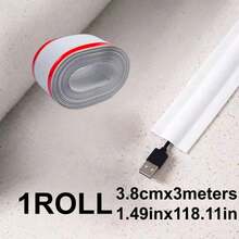 Saluran Kabel Lantai PVC 1/3 Meter, Penutup Kabel Lantai Lunak, Penyembunyi Kabel, Pelindung Manajemen Kabel Lantai, Dapat Dipotong, Isolasi Tahan Api, Perekat Kuat - A - View 12