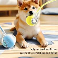 Nicbeybole Cat & Dog Pet Toy Ball, USB Rechargeable, Durable Plastic Structure, Interactive Entertainment For Cats, Cat & Dog Teasing Ball, Relieve Boredom, Smart Automatic Electric Toy - Blue - View 5