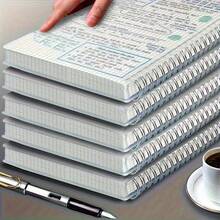 2 buah buku catatan A5 berpetak, 80 lembar (160 halaman), terbuat dari kertas tebal, buku catatan spiral A5 yang indah, cocok untuk kantor, catatan, sketsa, pembuatan draf, agenda, melukis, dan menulis. - A5 - View 3