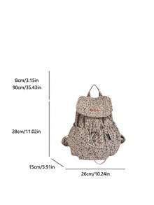 LECEY Mochila de lona elegante de gran capacidad - Blanco - Ver 6