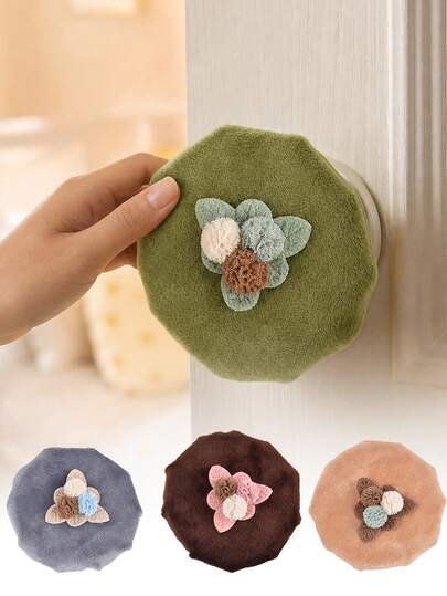Floral Door Handle Cover - Door Handle Decorative Sleeve, Drawer Pull Protector, Door Handle Protective Cover, Floral Door Handle Sleeve, Door Handle Protective Cover, Door Handle Decorative Sleeve, Washable Door Handle Sleeve, Suitable For Round Door Handle Protection And Decoration, Anti-Slip And Anti-Collision, Perfect As A Gift For Family And Friends, Suitable For Decorating Rooms, Hallways And Outdoor Spaces, Back To School, Thanksgiving, Halloween Gifts
