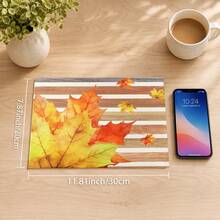 1pc Autumn Colorful Maple Leaf Pattern Diatomaceous Earth Kitchen Drain Mat, Quick-Drying Absorbent Non-Slip Coffee Machine Mat & Dish Drying Mat, Suitable For Kitchen Countertop And Holiday Home Decor - Multicolor - View 9