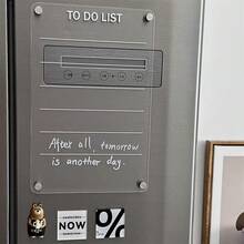 1pc Transparent Acrylic Magnetic Message Board, Weekly Planner/To-Do List Erasable Magnetic Fridge Magnet, Suitable For Home And Office Use (Includes 1 Whiteboard Marker) - A - View 7