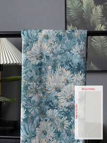 1pc Thick Blue&Green Chrysanthemum Oil Painting Style Jacquard Fabric, Pre Cut 19.6in X 58.2in, 39in X 58.2in, DIY Sewing Fabric, Suitable For Handmade Sofa Covers, Tablecloths, Pillows, Bags, Dresses, Curtain, Background Decoration Fabrics, Etc - Chrysanthemum - View 15