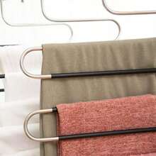 Stainless Steel Magic S-Shaped Multi-Layer Pants Rack, Pants Hanger, Wardrobe Storage Rack, Pants Clip, Wardrobe - Multicolor - View 7