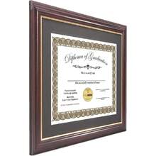 8.5x11-11x14mh.Gold Mahogany Diploma Frame With Gold Rim And Black Matting To Hold 8.5 By 11-Inch Graduation Certificate With Easel And Installed Hangers,45800063 - A - View 5