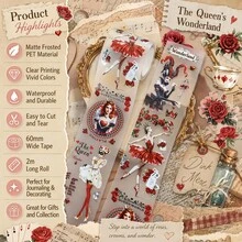 Pita PET Mawar Merah Matte 2m/Gulungan, Pita Perekat Dekoratif Washi, Stiker Perekat Dekoratif untuk Perencana, Scrapbooking, Kolase, Bahan 100cm Loop - 2 juta - View 12