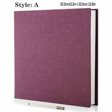 亞麻照片相簿 自黏式剪貼簿相簿 適用 2x3 4x6 5x7 8x10 10x12 照片 DIY 相本，生日禮物送給女性媽媽，婚禮家庭旅行收納本，返校季，學校用品 - 彩色 - 查看 27
