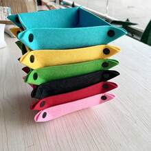 6pcs Foldable Felt Storage Boxes, Thickened Durable Felt Desktop Organizer Baskets, Entryway Key Jewelry Wallet Phone Organizer, Foldable Space-Saving, Storage Rack Tray Decor - View 12