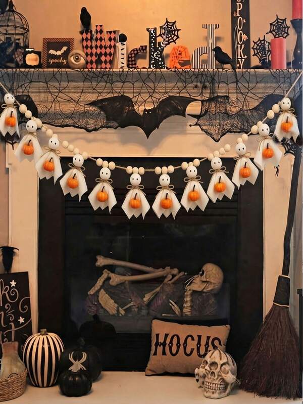 12/6/2 piezas Adornos colgantes de fantasmas de Halloween, fantasmas colgantes pequeños de 3 pulgadas para decoración del hogar, para árboles de Halloween, chimeneas, mesas, coronas DIY y decoración de fiestas o patios estilo granja, decoraciones de fantasmas de tela rústica