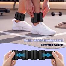 Adjustable Silicone Wrist And Ankle Weights Set (1 Pair/Single), 490g Waterproof Adjustable Silicone Weights, Suitable For Strength Training, Durable Waterproof Wearable Ankle And Wrist Weights, Suitable For Running, Fitness, Yoga And Swimming - Multicolor - View 8