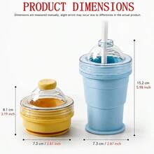 SOKANY Collapsible Ice Ball Mold Cup, 2-In-1 Silicone Ice Tray + Ice Cup With Straw, Easy Release Leak-Proof Silicone, Portable Foldable, Summer DIY Ice Ball/Iced Coffee, Essential For Office/Home/Camping - View 3