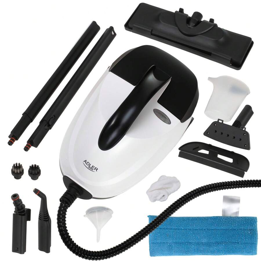 Dampfreiniger ADLER AD 7070 2000W, 4-in-1-Dampfmopp für Böden, Fenster, Fugen, Polster und Kleidung, 4 Bar Druck, 43 g/min Dauerdampf, 1,5-Liter-Wassertank, einstellbare Dampfregulierung, Kindersicherung, Spritzwasserschutz IPX4 - EU E-Typ Stecker (220-240V) - Übersicht 1