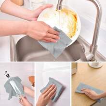 1 Roll/20 Pieces Reusable Microfiber Cleaning Wipes - Highly Absorbent, Durable And Machine Washable Kitchen Towels, Suitable For Dishwashing, Countertop Cleaning, Floor Cleaning - Multi-Functional Household Rags, Modern Square Design, Space Theme Cleaning Supplies, Dish Cloth, Countertop Wipes, Highly Absorbent Fabric - Multicolor - View 4