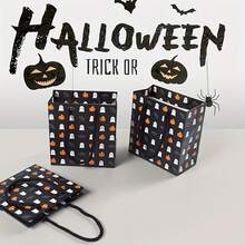 2026 New Halloween Ghost Pumpkin Gift Paper Bag, Small Cartoon Gift Packaging Bag - 5 Items - View 5