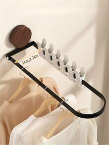 1 pieza Toallero de madera de nogal para baño, barra de toallas plegable sin taladro montada en la pared, accesorios de baño, accesorios de cocina - Multicolor - Ver 7