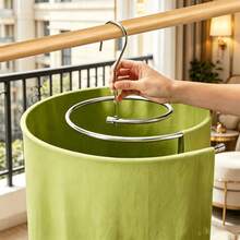 1pc Spiral Drying Rack, Snail-Shaped Bed Sheet & Quilt Drying Rack, 360° Rotatable Ventilation, Easy Setup Blanket Organizer, Portable Laundry Dryer Stand For Home Bedding Storage - Silver - View 4