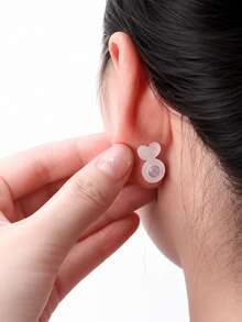 6/14/26/37入 矽膠耳環耳背防掉墊，隱形提升支撐墊防止耳垂下垂，防滑耳環固定墊，舒適耳環支撐，適用於耳環、DIY珠寶 - 愛心耳堵 - 查看 5