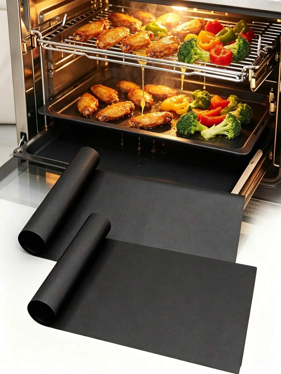 3 Large Oven Mats, Thick Durable Non-Stick Reusable, Heat Resistant Easy To Clean, Perfect For Baking, Grilling And Other Kitchen Scenarios, Suitable For Electric Stoves, Kitchen Accessories, Kitchen, Christmas And More