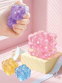 1pc New Malt Squeeze Cube Toy, Ultra-Thin Malt Squeeze Toy, Soft Slow Rebound Water Cube Toy, Grape Texture, Slow Rebound, Durable, Suitable For Adults, A Holiday Surprise Gift, Holiday/Birthday Gift - View 4