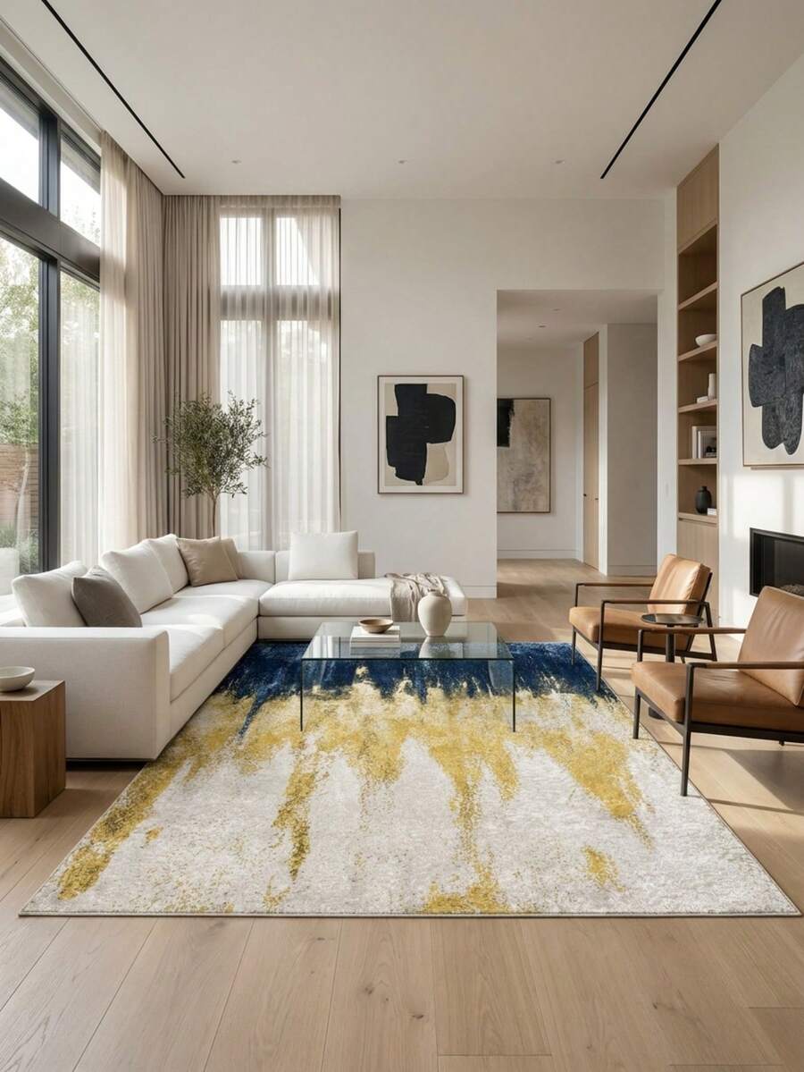 Vicenza Machine Washable Non-Slip Decorative Modern Vintage Kitchen Runner Hallway And Living Room Rug - Dusty Blue - View 1