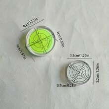 Round Bubble Level With Scale, Bubble Micro Level, Suitable For Turntable, Camera, Record Player, Tripod, Telescope Leveling Detection - Measurement Tool Gift - Round - View 4