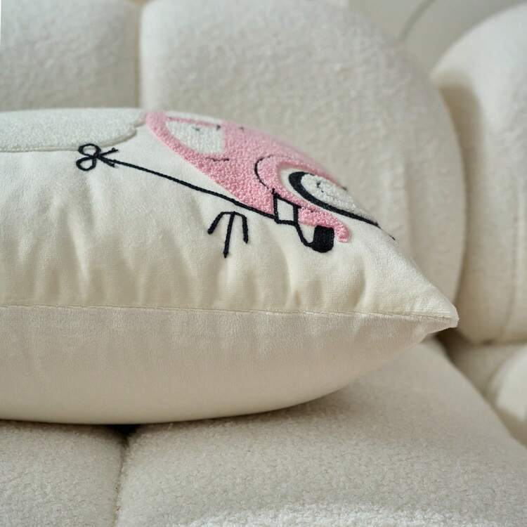 1 buah Sarung Bantal Musim Gugur, Sarung Bantal Bordir Beludru, Cocok untuk Dekorasi Halloween, Dekorasi Thanksgiving, Dekorasi Rumah - Krem - View 4