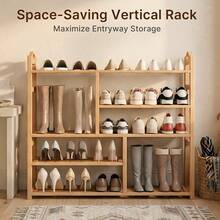 Senmeo Versatile 6‑Tier Bamboo Organizer Rack, Sturdy Freestanding Unit, Holds Various Heights, Ideal For Entryway/Bathroom/Office, Quick Setup, Space-Efficient. - Level 6 - View 7