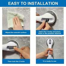 No Drill Vacuum Suction Bathroom Assist Grab Bar, Non-Slip Removable Shower Support Handrail For Tub & Toilet, Grip For Seniors Disabled Family, Optional 2 Pack / 4 Pack - 2 Gray - View 8