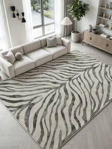 1pc Modern Minimalist Gray Striped Pattern Living Room Rug, Suitable For Bedroom, Dining Room, Office, Home Decor And Doormat, Applicable For Multiple Scenes Such As Music Festivals, Wedding Venues And Daily Home Use - Grey - View 6