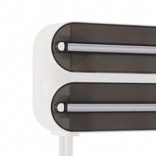 YUNRUX 3-In-1 Wall-Mounted Kitchen Roll Holder, Wall-Mounted Plastic Wrap Dispenser - 黑色 - 查看 3