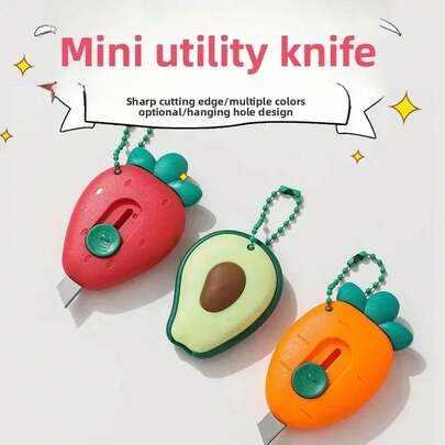 Cuchillo multiusos con forma de fruta, diseñado para colgar, para desempaquetar, cortar papel, herramienta para envolver sobres, 1 unidad.