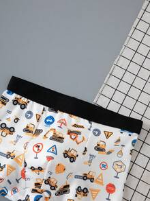 4pcs/Pack Young Boy Cartoon Car Print Boxer Briefs - Multicolor - View 4