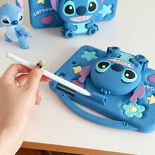 Disney Stitch Silicone 3D Tablet Protective Case, Protective Cover, Equipped With Integrated Molded Telescopic Stand For Convenient Daily Use, 3D Embossed Design, Bluetooth Stylus Slot, Carrying Strap, Shockproof And Anti-Drop, Premium Look For Photography, Suitable For IPad/Air/Pro Models - Royal Blue - View 9