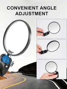 2pcs Bar End Bicycle Mirrors For Handlebars Adjustable Cycling Lightweight Rear View Mirrors For Mountain Road Bikes - Black - View 3