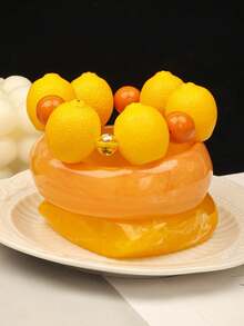3pcs Summer Lemon Resin Bracelet Set, Stackable Cute Fashion Fruit Bracelets, Suitable For Beach Vacation And Party Wear - Orange - View 2
