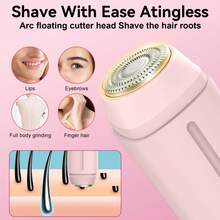 2-In-1 Dual-Head Electric Shaver For Women, Cordless Bikini Trimmer, Gentle Touch, Wet & Dry Waterproof Design, USB Rechargeable, Suitable For Bikini Line, Underarms, Legs And Full Body Hair Removal, Portable Travel Epilator - View 5