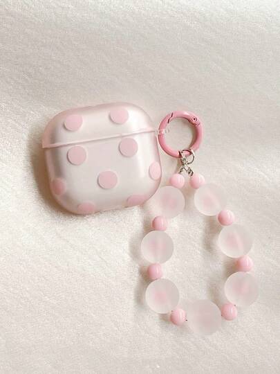 Summer Ins Macaron Polka Dot Chain Protective Case Compatible With Apple 4, Pro 3, 1, 2, 3, Women's Matte Anti-Fall Soft Shell Earphone Cover