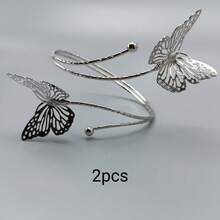 1pc Luxury Metalloc Butterfly & Flower Window Curtain Clip - Silver - View 11