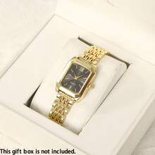 5pcs/Set Women's Square Quartz Watch Elegant Sparkling Rhinestone Jewelry Set, Suitable For Daily Wear, Birthday Gift For Girlfriend And Family - Black - View 7
