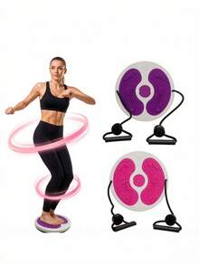 1pc Portable Waist Disc With Resistance Band, Fitness Equipment, Foot Massage Board, PP Material, For Core And Abdominal Workout, Suitable For Gym, Yoga, Pilates, Dorm, Home Daily Training, Back To School Season - Multicolor - View 1