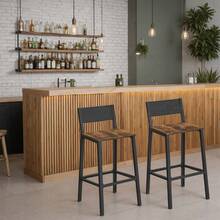 SONGMICS Set da 2 Sgabelli da Bar, per Cucina Sala da Pranzo Studio, Stile Moderno - Colore vintage - Visualizzare 1