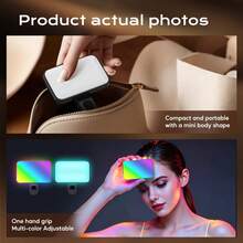 AXNEN Mini RGB Fill Light With Clip ,Mobile Phone LED Selfie Light, Rechargeable Phone Selfie Lamp, Computer Video Conference Lighting, Portable Light For Travel,Selfie,Party Recording - Black - View 5