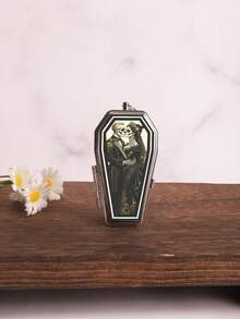 Cabin puff 1pc Coffin-Shaped Mini Ashtray With Flip Lid, Gothic Style, Portable For Outdoor, Car And Other Scenes. A Portable Gift. - One Size Fits All - View 20