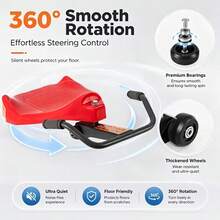 Hand- Push-Pull Swing Car Toy - Rocking Horse Rider Vehicle Suitable For Indoor/Outdoor Play, Ride- Car For &, Gift For Play (Red & Blue) - Red - View 3
