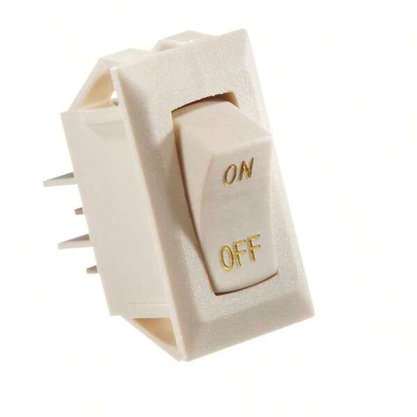 Interruptor Basculante SPST Encendido/Apagado, 10 A, Marfil con Texto Dorado, Recorte 0.550x 1.15 Pulgadas, Modelo S279