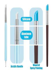 18/13/9/4Pcs Clay Sculpting Tools Set Double Ended Ball Stylus Silicone Tips,Pointed Tips Stainless Steel For Pottery Cake Decorating - Multicolor - View 8