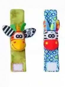 4pcs/2pcs Mainan Kerincingan Pergelangan Tangan Hewan untuk Bayi Baru Lahir, Jam Tangan Kerincingan Balita dengan Kaus Kaki, Mainan Pengenalan Warna dan Pengembangan Visual - MultiWarna - View 5