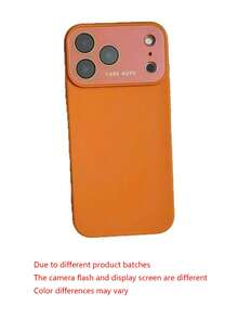 1 buah Casing Ponsel Magnetik Silikon Cair Kompatibel dengan iPhone 16 Pro Max, 17 Jendela Tampilan Besar, Desain Cincin Tipis, Warna Solid, Kompatibel dengan 15/14 - Jeruk - View 3
